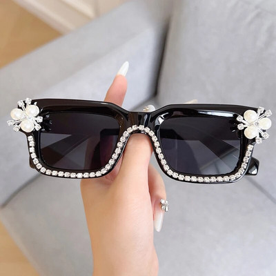 Νέα Diamonds Square γυαλιά ηλίου Γυναικεία επώνυμα σχεδιαστής Luxury γυαλιά ηλίου Rhinestone Γυαλιά ηλίου γυναικεία χρώματα καραμέλα αποχρώσεις UV400 Γυαλιά
