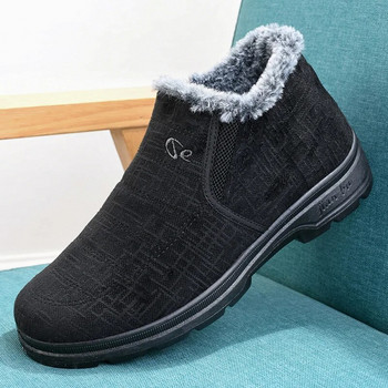 Нови зимни платнени обувки, памучни обувки, топли, плюшени, удебелени и противоплъзгащи се ежедневни мъжки обувки