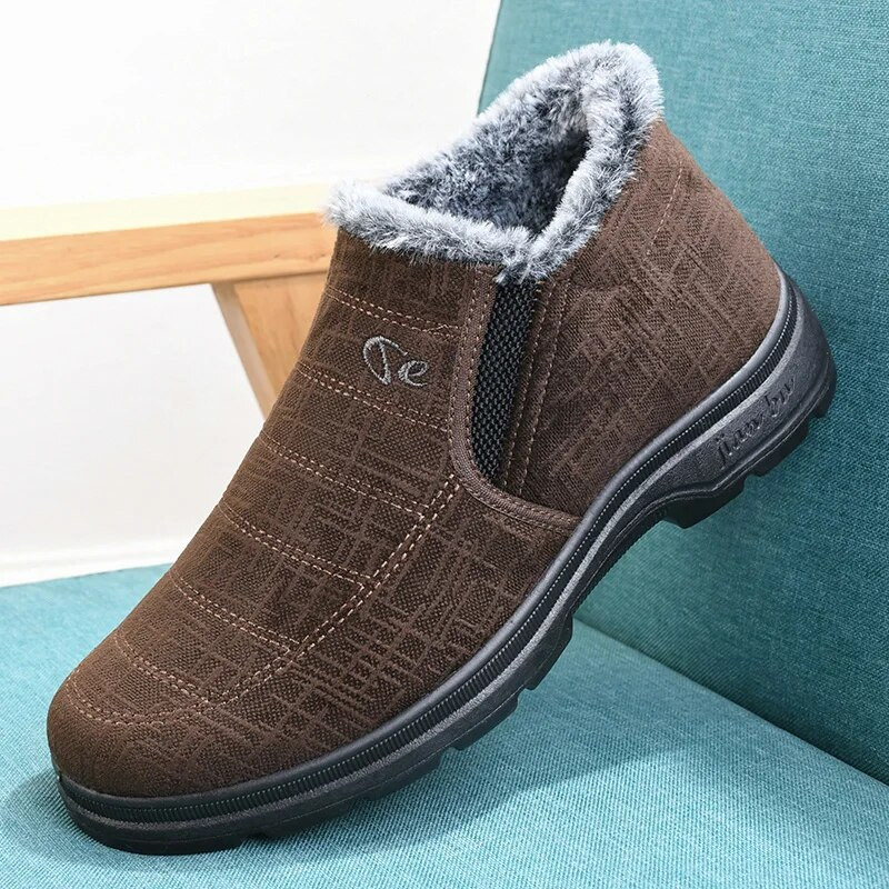 Νέα χειμερινά υφασμάτινα παπούτσια, βαμβακερά παπούτσια, ζεστά, βελούδινα, παχύρρευστα και αντιολισθητικά ανδρικά παπούτσια