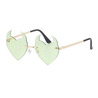 Γυναικεία γυαλιά ηλίου Fashion Rimless Γυαλιά ηλίου Devil Ear σε σχήμα καρδιάς Γυαλιά ηλίου Retro UV400 Gradients Shades Πολυτελή γυναικεία γυαλιά