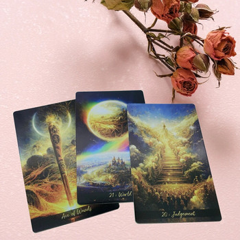 12x7 εκ. Golden Journey Divination Card Tarot Deck with Guidebook Fortune Telling Game English Version Thick Tarot υψηλής ποιότητας