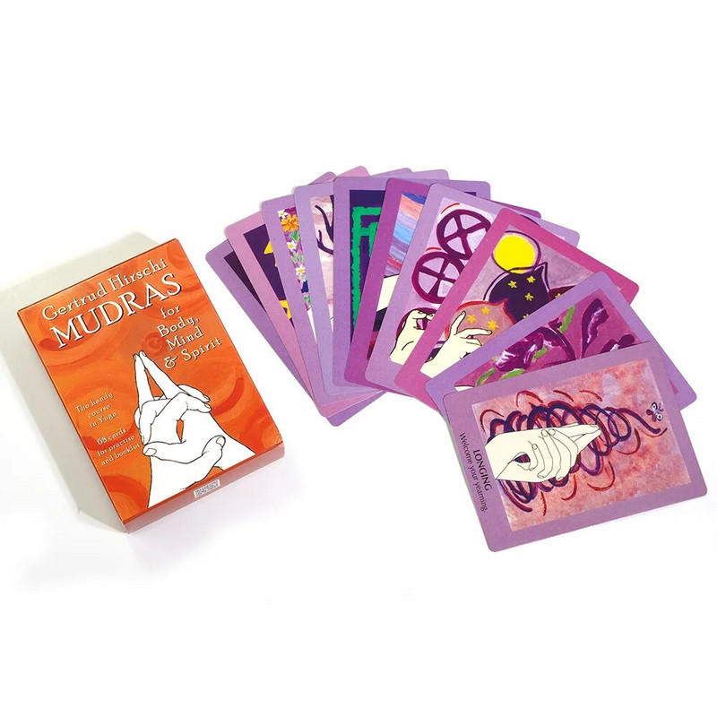 2023. aasta uusimad mudrad kehale ja vaimule Käepärane joogakursus koos 68 tk kaartidega harjutamiskaartide jaoks Tarot Oracle`i kaardipakk