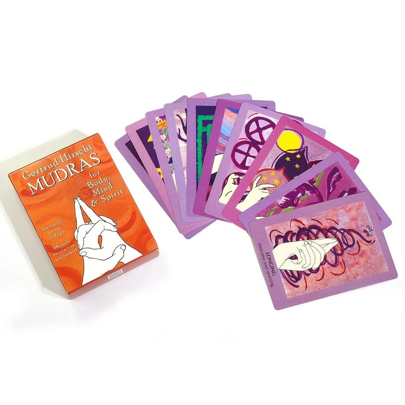 2023. aasta uusimad mudrad kehale ja vaimule Käepärane joogakursus koos 68 tk kaartidega harjutamiskaartide jaoks Tarot Oracle`i kaardipakk