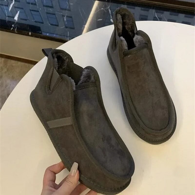 Ανδρικά φθινοπωρινά παπούτσια σε στυλ εργασίας Cow Suede Μπότες μοτοσικλέτας 2023 Άνετες ανδρικές μπότες από φυσικό δέρμα