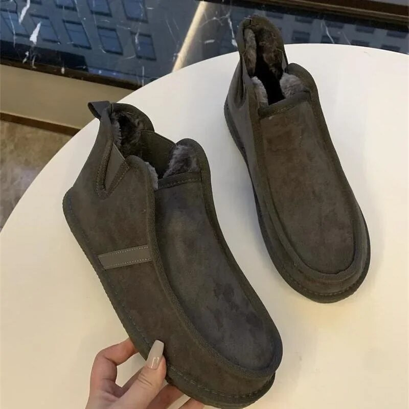 Ανδρικά φθινοπωρινά παπούτσια σε στυλ εργασίας Cow Suede Μπότες μοτοσικλέτας 2023 Άνετες ανδρικές μπότες από φυσικό δέρμα