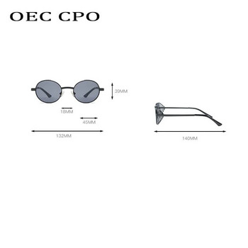 OEC CPO Oval Punk Vintage Γυναικεία γυαλιά ηλίου Στρογγυλά επώνυμα επώνυμα Γυαλιά ηλίου Γυναικεία Steampunk Retro γυαλιά οράσεως UV400 Oculos