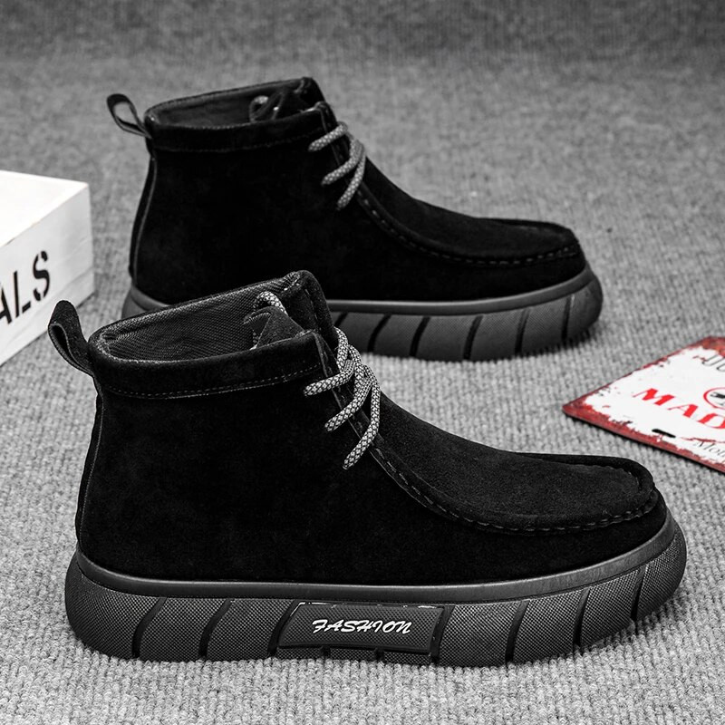 Cizme de toamnă 2023, pantofi noi de primăvară, cizme casual confortabile, cu șireturi, clasice, din piele naturală, pantofi de mers la modă, cizme pentru bărbați