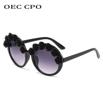 Νέα Pearl Luxury γυαλιά ηλίου Γυναικεία γυαλιά Vintage Flower στρογγυλά γυαλιά ηλίου Γυναικεία επώνυμη μάρκα Punk γυαλιά UV400 Shades Oculos