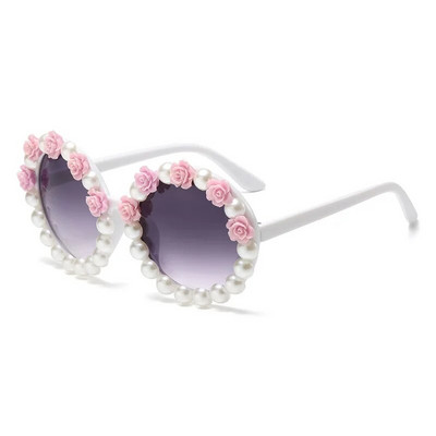 Uued Pearl Luxury päikeseprillid Naiste kaitseprillid Vintage Flower ümmargused päikeseprillid Naiste brändi disainer Punk prillid UV400 Shades Oculos