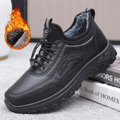 Ziemas siltas kažokādas Vīriešu apavi Ūdensnecaurlaidīgi sniega zābaki Pretslīdes Causal vīriešu zābaki Platforma plīša vīriešu zābaki Mode vīriešu ankeļzābaki