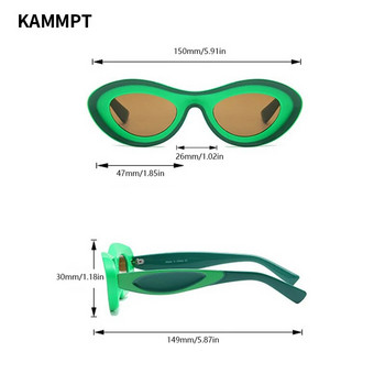 KAMMPT Нови овални слънчеви очила Дамски 2023 Стилни многоцветни външни сенници Мъжки Модни маркови дизайнерски UV400 Защитни плажни очила