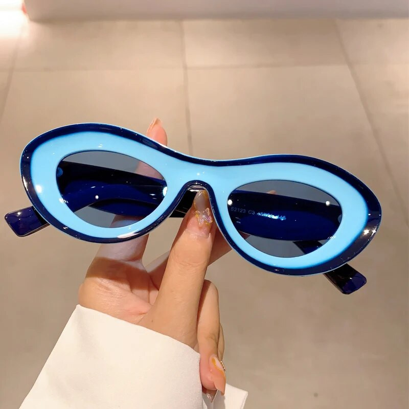 KAMMPT jaunas ovālas saulesbrilles sievietēm 2023. gads, stilīgi daudzkrāsaini āra toņi vīriešiem, moderns zīmola dizainers UV400 aizsardzības pludmales brilles