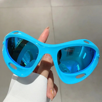 KAMPT Νέα Μόδα γυαλιών ηλίου Y2k Φουτουριστικό Punk Mirror Sports Ανδρικά γυαλιά Μοντέρνα επώνυμη σχεδίαση εξωτερικών αποχρώσεων UV400 για γυναίκες