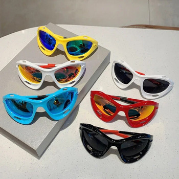 KAMMPT Нови Y2k слънчеви очила Модни футуристични пънк огледални спортни мъжки очила Модерен марков дизайн на открито UV400 сенки за жени