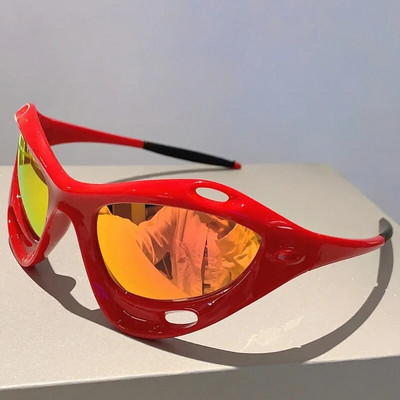 KAMPT Νέα Μόδα γυαλιών ηλίου Y2k Φουτουριστικό Punk Mirror Sports Ανδρικά γυαλιά Μοντέρνα επώνυμη σχεδίαση εξωτερικών αποχρώσεων UV400 για γυναίκες