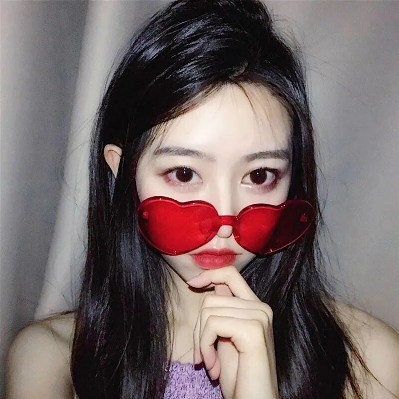 14 Χρώματα Μόδα Vintage Καραμέλα Χρώμα Αγάπη σε σχήμα καρδιάς γυαλιά ηλίου UV400 Προσωπικότητα Καλοκαιρινό Μοντέρνα Απλά Γυαλιά ηλίου εξωτερικού χώρου