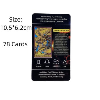 Ταρώ με κάρτες λέξεων-κλειδιών για αρχάριους και κατανοώντας τα νοήματα πάνω τους A 78 Deck Oracle English Divination Edition Borad