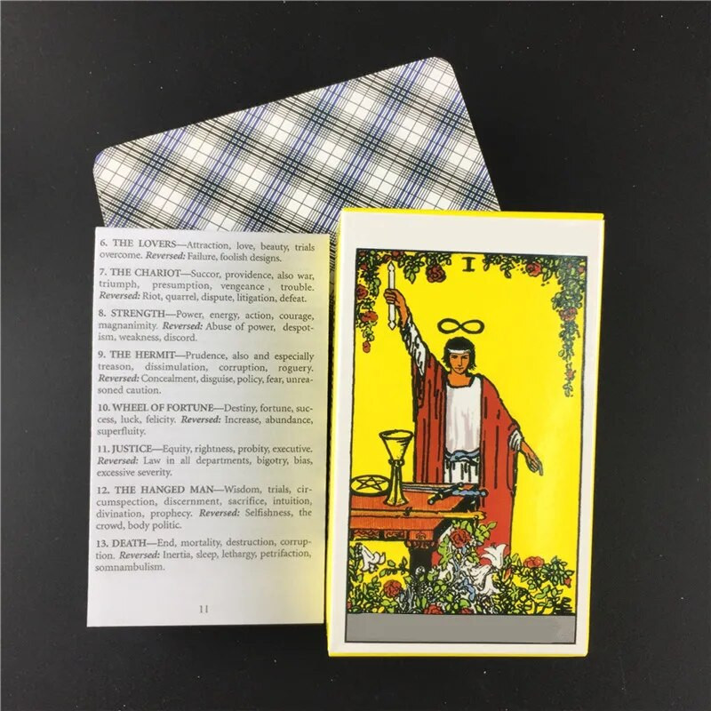 Cărți de tarot Călăreț de vânzare la cald Jocuri de masă Poker Dimensiune Timp de aventură de înaltă calitate cu Ghid de hârtie Semnificație în studiu