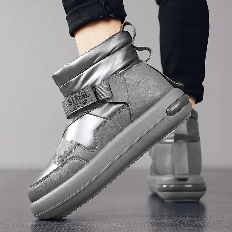 Μπότες χιονιού για ανδρικές μπότες χειμερινού νέου στυλ, βελούδινες και ζεστές γούνες, ενσωματωμένες αδιάβροχες και αντιολισθητικές βαμβακερές μπότες εξωτερικού χώρου