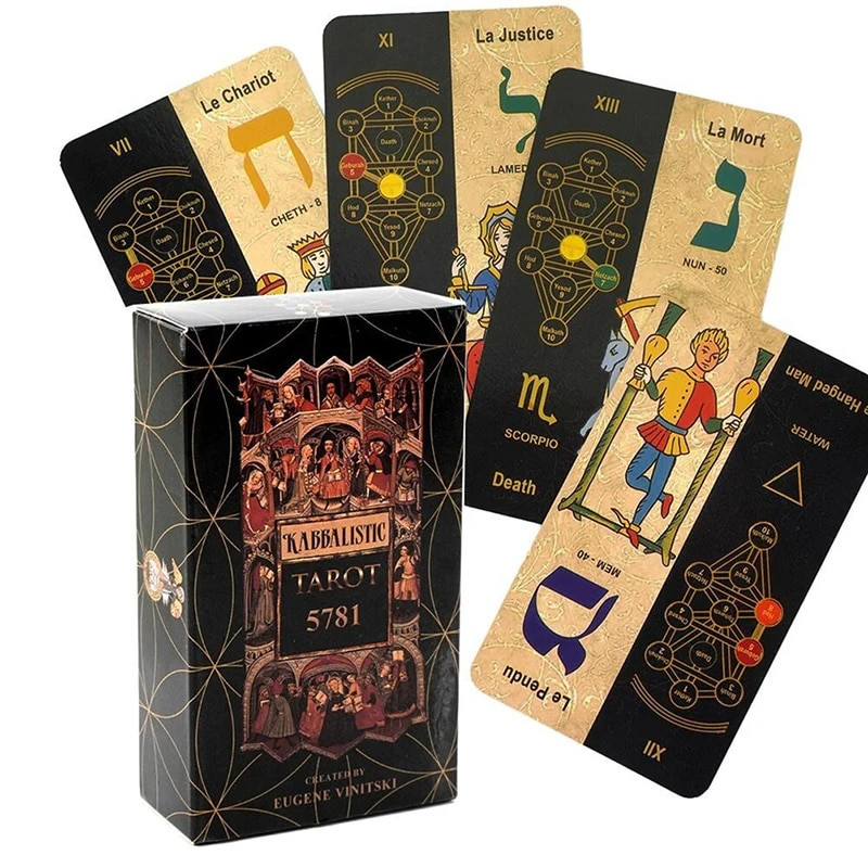 Pāru spēles uztraukumam Kabalas Tarot Klasiskās kabalistiskās Taro kārtis 78 Kāršu Galda spēles Klāja zīlēšana Piemērota