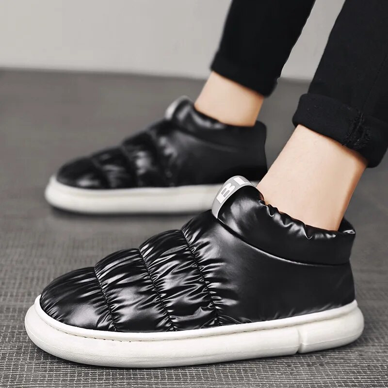 Sniega zābaki Vīriešu ziema 2024 Jauni plīša silti kokvilnas apavi Sieviešu mode Ērti Pāri Plakani ikdienas apavi Neslīdoši Izturīgi