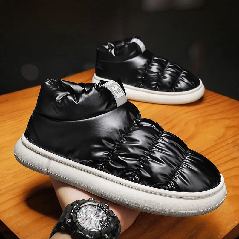 Sniega zābaki Vīriešu ziema 2024 Jauni plīša silti kokvilnas apavi Sieviešu mode Ērti Pāri Plakani ikdienas apavi Neslīdoši Izturīgi