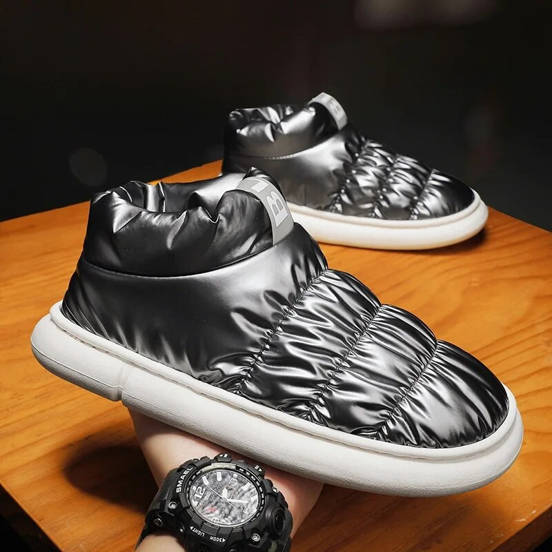 Sniega zābaki Vīriešu ziema 2024 Jauni plīša silti kokvilnas apavi Sieviešu mode Ērti Pāri Plakani ikdienas apavi Neslīdoši Izturīgi