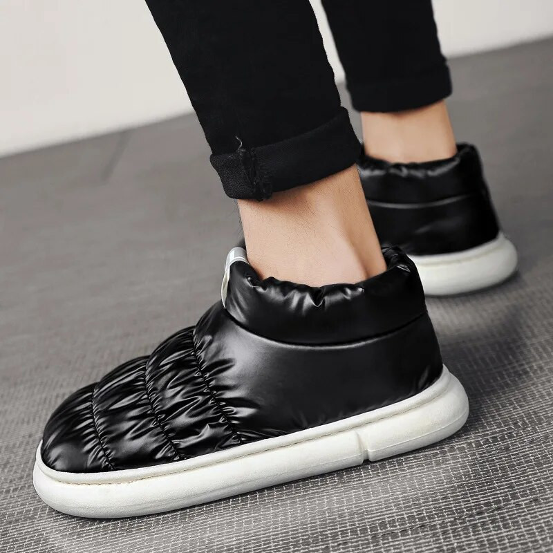 Sniega zābaki Vīriešu ziema 2024 Jauni plīša silti kokvilnas apavi Sieviešu mode Ērti Pāri Plakani ikdienas apavi Neslīdoši Izturīgi