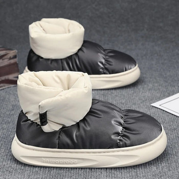Ανδρικά γυναικεία βαμβακερά παπούτσια Χειμώνας 2024 βελούδινη μόνωση Άνετα παπούτσια για οικιακή χρήση Αντιολισθητικές μπότες χιονιού για ζευγάρια