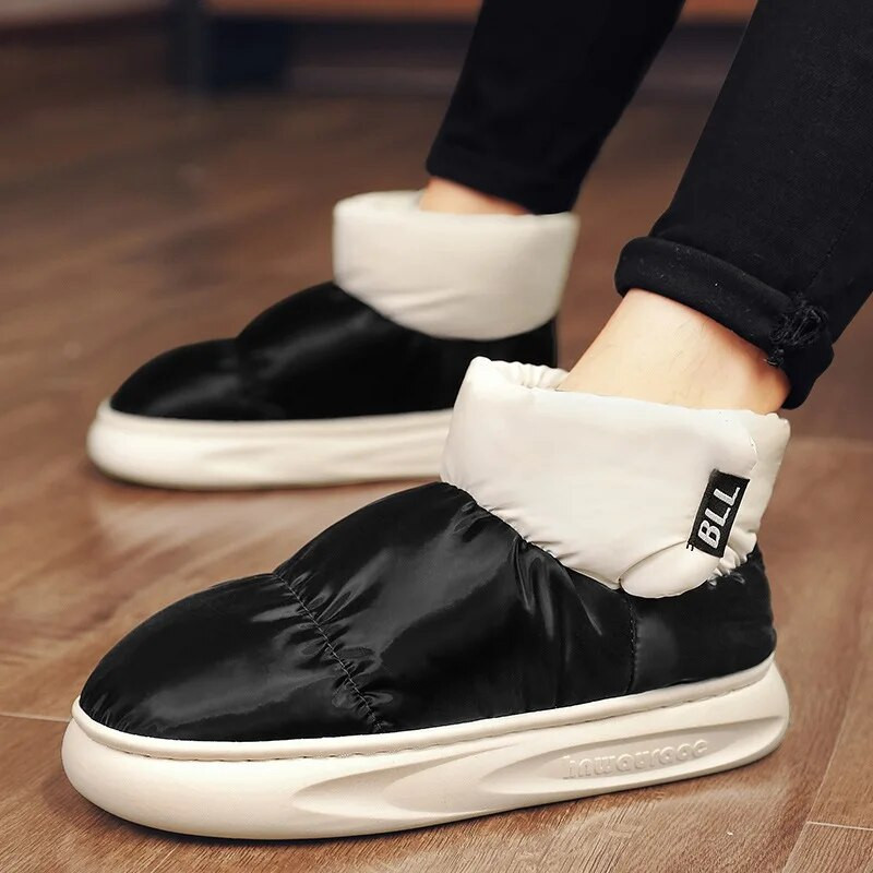 Vyriški moteriški medvilniniai batai 2024 m. žiema, pliušinė izoliacija, patogūs laisvalaikio batai, naudojami namuose lauke, poros, neslystantys sniego batai