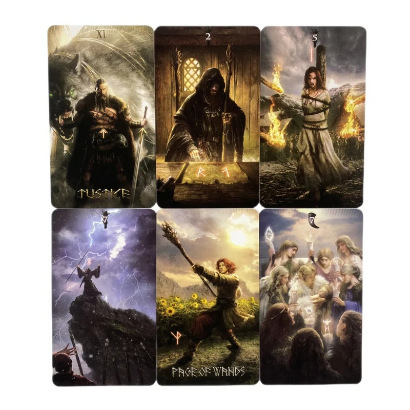 Runic Tarot Cards A 80 Deck Oracle English Visions Divination Edition Borad Παίζοντας Παιχνίδια