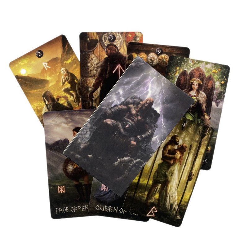 Runic Tarot Cards A 80 Deck Oracle English Visions Divination Edition Borad Παίζοντας Παιχνίδια