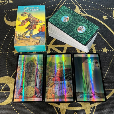 Shine holografikus Tarot kártyák spanyol német változat, üzenetek spanyol és könyvjóslás francia olasz