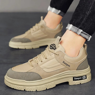 Muške niske ležerne cipele 2024. Nova Jesen Zima Vintage Britanska moda Kratke čizme za putovanja na otvorenom Luksuzna blagdanska sportska obuća