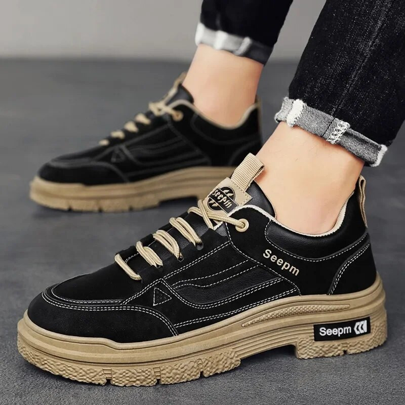 Muške niske ležerne cipele 2024. Nova Jesen Zima Vintage Britanska moda Kratke čizme za putovanja na otvorenom Luksuzna blagdanska sportska obuća