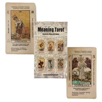 Σημασία Κάρτες Ταρώ A 78 Τράπουλες Oracle English Visions Divination με λέξεις-κλειδιά Αντίστροφα τραπουλόχαρτα Zodiac