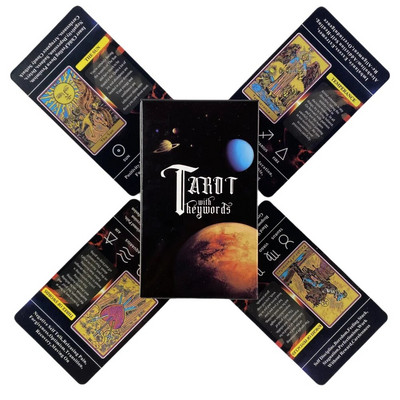 Semnificație Cărți de tarot Un pachet de 78 Oracle English Visions Divinație Cu cuvinte cheie Cărți de joc Zodiac inversat