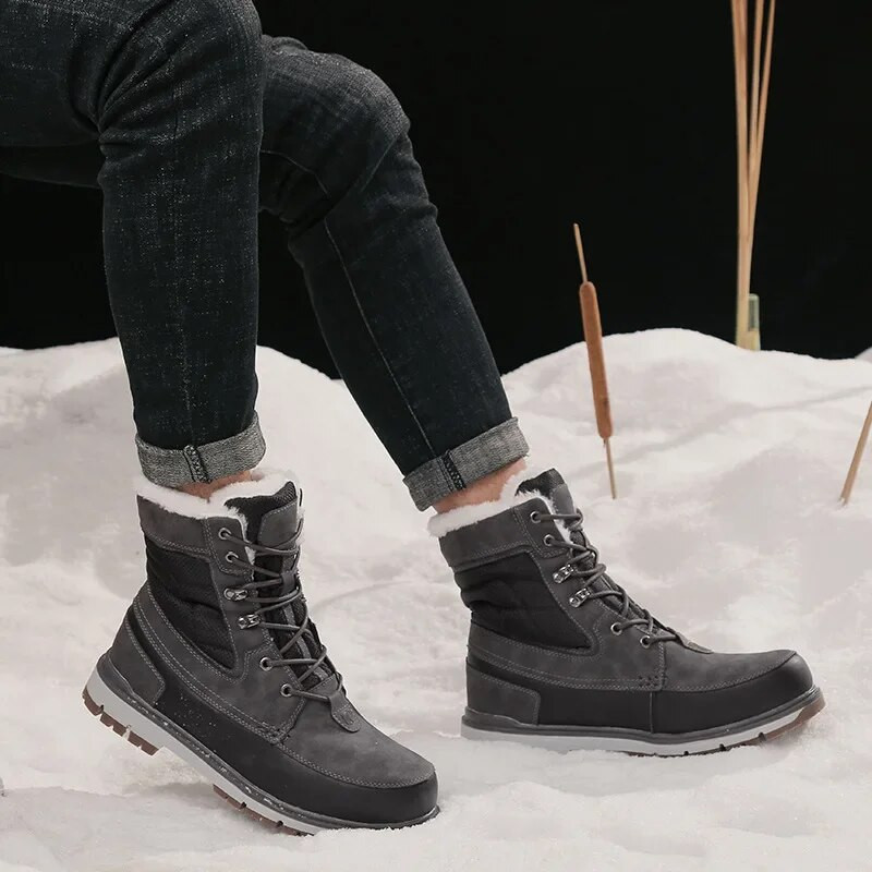 Χειμώνας 2024 Snowy Boots Ανδρικά νέα μόδα βελούδινα θερμικά ψηλά βαμβακερά παπούτσια Υπαίθρια Arctic ρετρό κρύα casual παπούτσια