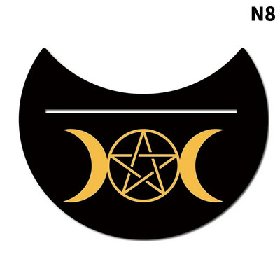 Drveni stalak za kartice za tarot pravokutni stalak za oltar u obliku mjeseca, drveni zaslon za alate za proricanje vještica Dekoracija Wiccan ploče