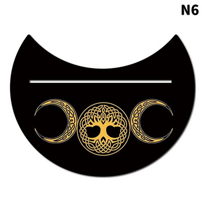 Drveni stalak za kartice za tarot pravokutni stalak za oltar u obliku mjeseca, drveni zaslon za alate za proricanje vještica Dekoracija Wiccan ploče