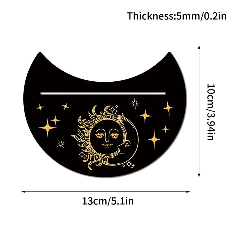Drveni stalak za kartice za tarot pravokutni stalak za oltar u obliku mjeseca, drveni zaslon za alate za proricanje vještica Dekoracija Wiccan ploče