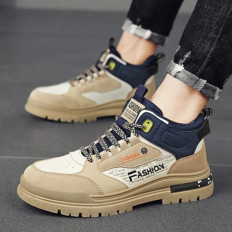 Ανδρικά παπούτσια εργασίας βρετανικού στυλ 2024 Νέες τάσεις φθινοπωρινής χειμερινής μόδας Λούτρινα αθλητικά παπούτσια ελεύθερου χρόνου Αντιολισθητικά ανθεκτικά στη φθορά