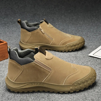Есенни зимни ботуши Мъжки нови противоплъзгащи ежедневни работни ботуши Ниски външни издръжливи обувки за планинарство Модни удобни обувки за пътуване
