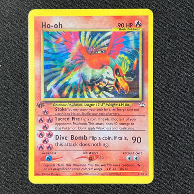 Pokemon Foil Cards Lugia Espeon Ho-oh Mewtwo Shining Gyarados Celebi Raichu 1996 1st Edition Συλλογή παιχνιδιών Κάρτες μεσολάβησης PTCG