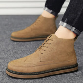 Muške retro radne čizme Jesen Zima Novi britanski stil Moda Visoke drvene kratke čizme Sportske cipele za putovanja na otvorenom