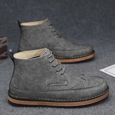 Muške retro radne čizme Jesen Zima Novi britanski stil Moda Visoke drvene kratke čizme Sportske cipele za putovanja na otvorenom