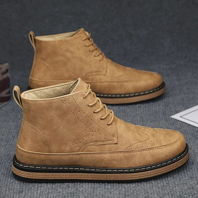 Muške retro radne čizme Jesen Zima Novi britanski stil Moda Visoke drvene kratke čizme Sportske cipele za putovanja na otvorenom