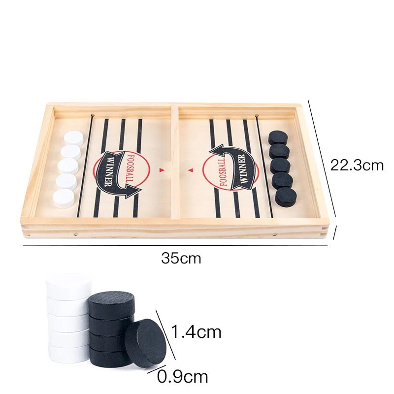 Galda koka atlecošais šahs galda hokeja spēle katapulta interaktīvas vecāku un bērnu rotaļlietas divām ātri atlecošām ripas dēlim