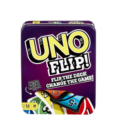 UNO FLIP! Οικογενειακό παιχνίδι καρτών, με 112 κάρτες σε ένα στιβαρό δοχείο αποθήκευσης, κάνει ένα υπέροχο δώρο UNO FLIP! Οικογένεια