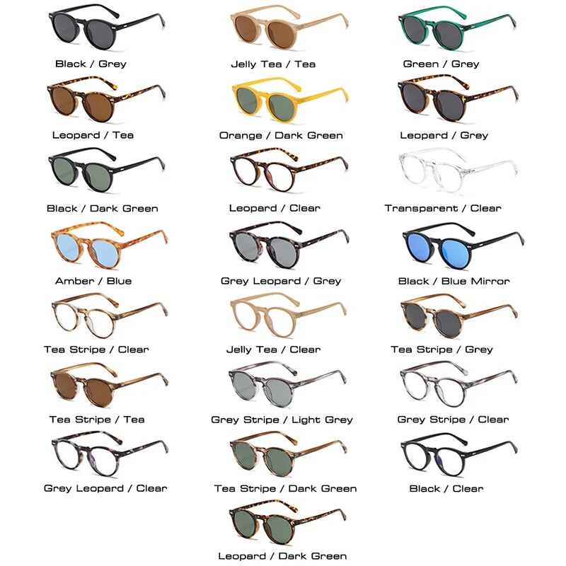 SO&EI Ochelari de soare polarizați, rotunzi, retro, femei, moda, nituri, nuanțe de decorare, UV400, bărbați, punk, verde închis, ochelari de soare